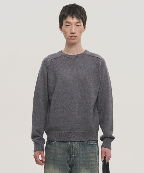 NOISE(ノイズ)の「エッセンシャルラウンドクロップニット - グレー(ニット/セーター・レディース・その他・MEDIUM/LARGE/X-LARGE)」の2枚目の写真