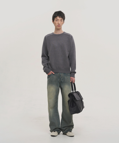 NOISE(ノイズ)の「エッセンシャルラウンドクロップニット - グレー(ニット/セーター・レディース・その他・MEDIUM/LARGE/X-LARGE)」の3枚目の写真