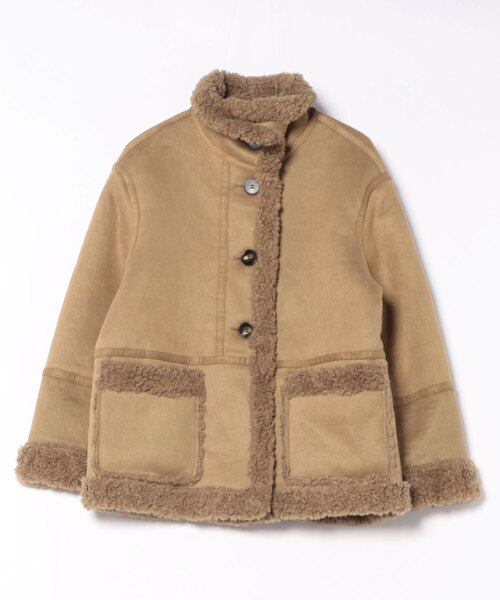 STYLEBLOCK（スタイルブロック）の「リバーシブルボアムートンジャケット（ムートンコート・レディース・ブラウン/キャメル・FREE）」の4枚目の写真