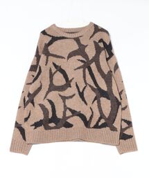 NO WAY（ノーウェイ）の「/many men many mind/モヘアタッチ総柄ルーズシルエットジャガードクルーネック（ニット/セーター）」