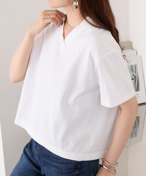 LACOSTE(ラコステ)の「【LACOSTE】ワンポイントロゴ スキッパーポロシャツ PF019J-99(ポロシャツ・レディース・ホワイト/ブラック・M/S)」の13枚目の写真
