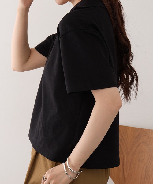 LACOSTE(ラコステ)の「【LACOSTE】ワンポイントロゴ スキッパーポロシャツ PF019J-99(ポロシャツ・レディース・ホワイト/ブラック・M/S)」の6枚目の写真