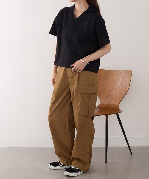 LACOSTE(ラコステ)の「【LACOSTE】ワンポイントロゴ スキッパーポロシャツ PF019J-99(ポロシャツ・レディース・ホワイト/ブラック・M/S)」の8枚目の写真