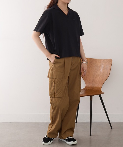 LACOSTE(ラコステ)の「【LACOSTE】ワンポイントロゴ スキッパーポロシャツ PF019J-99(ポロシャツ・レディース・ホワイト/ブラック・M/S)」の9枚目の写真