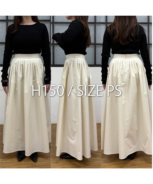 CAPRICIEUX LE'MAGE（カプリシューレマージュ）の「【低身長サイズあり】タックフレアスカート（スカート・レディース・ブラック/ホワイト・PS/38/36）」の3枚目の写真