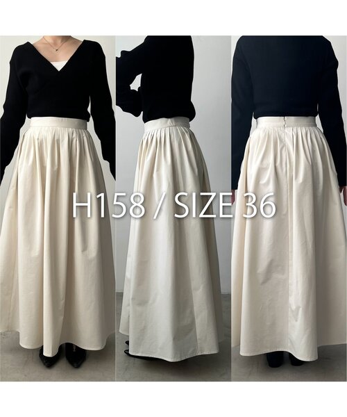 CAPRICIEUX LE'MAGE（カプリシューレマージュ）の「【低身長サイズあり】タックフレアスカート（スカート・レディース・ブラック/ホワイト・PS/38/36）」の4枚目の写真