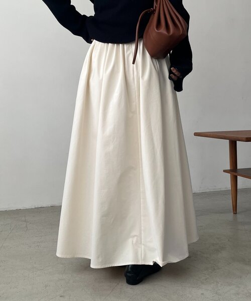 CAPRICIEUX LE'MAGE（カプリシューレマージュ）の「【低身長サイズあり】タックフレアスカート（スカート・レディース・ブラック/ホワイト・PS/38/36）」の10枚目の写真