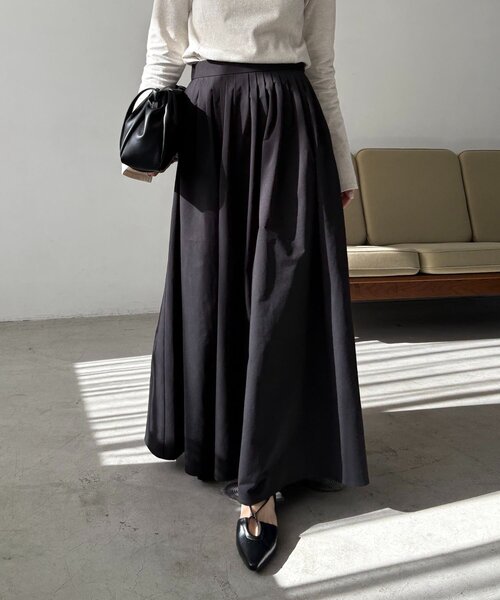 CAPRICIEUX LE'MAGE（カプリシューレマージュ）の「【低身長サイズあり】タックフレアスカート（スカート・レディース・ブラック/ホワイト・PS/38/36）」の17枚目の写真