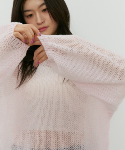 bita.（ビタ）の「モヘアライクオーバールーズニット（ニット/セーター・レディース・ライトピンク/サックスブルー/イエロー・FREE）」の3枚目の写真