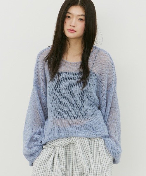 bita.（ビタ）の「モヘアライクオーバールーズニット（ニット/セーター・レディース・ライトピンク/サックスブルー/イエロー・FREE）」の2枚目の写真