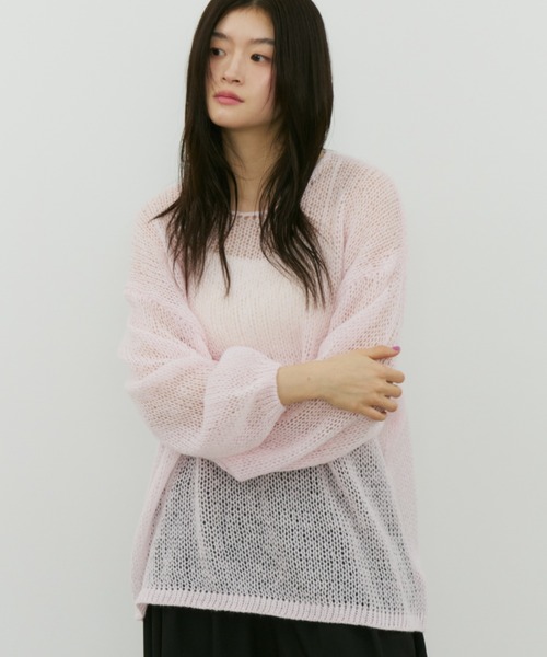 bita.（ビタ）の「モヘアライクオーバールーズニット（ニット/セーター・レディース・ライトピンク/サックスブルー/イエロー・FREE）」の21枚目の写真