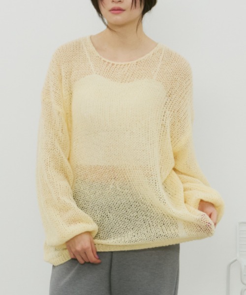 bita.（ビタ）の「モヘアライクオーバールーズニット（ニット/セーター・レディース・ライトピンク/サックスブルー/イエロー・FREE）」の10枚目の写真