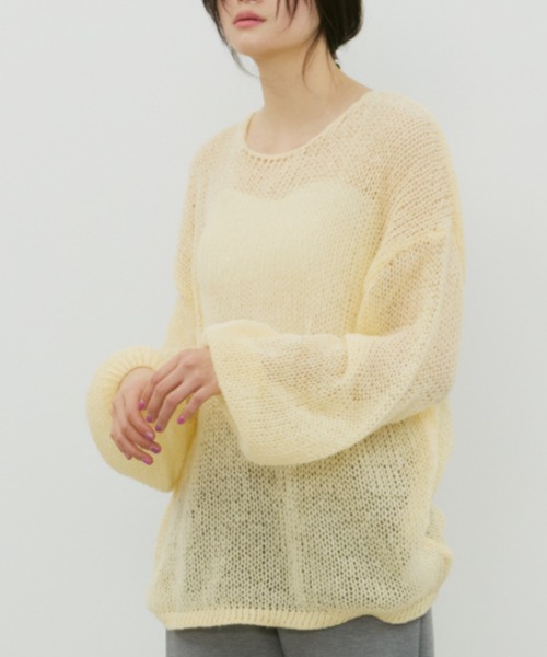 bita.（ビタ）の「モヘアライクオーバールーズニット（ニット/セーター・レディース・ライトピンク/サックスブルー/イエロー・FREE）」の13枚目の写真