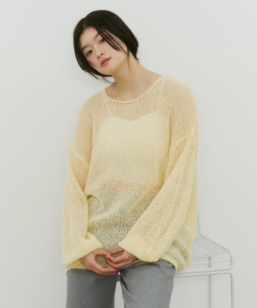 bita.（ビタ）の「モヘアライクオーバールーズニット（ニット/セーター・レディース・ライトピンク/サックスブルー/イエロー・FREE）」の8枚目の写真