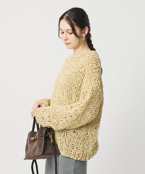 BEAUTY&YOUTH UNITED ARROWS(ビューティーアンドユースユナイテッドアローズ)の「テープヤーン ローゲージ ニットプルオーバー(ニット/セーター・レディース・イエロー/ブラック・FREE)」の3枚目の写真