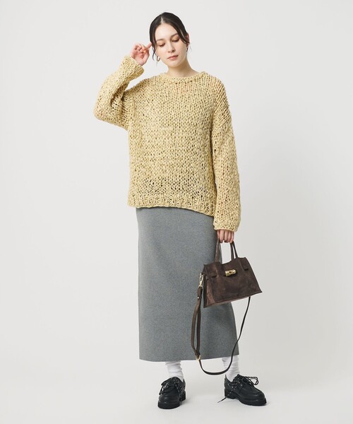 BEAUTY&YOUTH UNITED ARROWS(ビューティーアンドユースユナイテッドアローズ)の「テープヤーン ローゲージ ニットプルオーバー(ニット/セーター・レディース・イエロー/ブラック・FREE)」の4枚目の写真