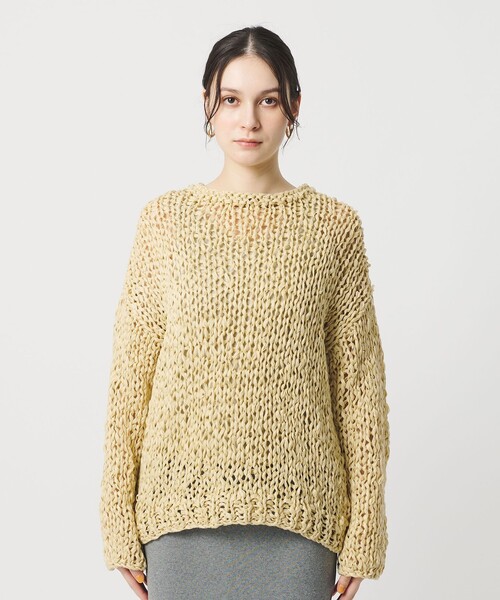 BEAUTY&YOUTH UNITED ARROWS(ビューティーアンドユースユナイテッドアローズ)の「テープヤーン ローゲージ ニットプルオーバー(ニット/セーター・レディース・イエロー/ブラック・FREE)」の5枚目の写真
