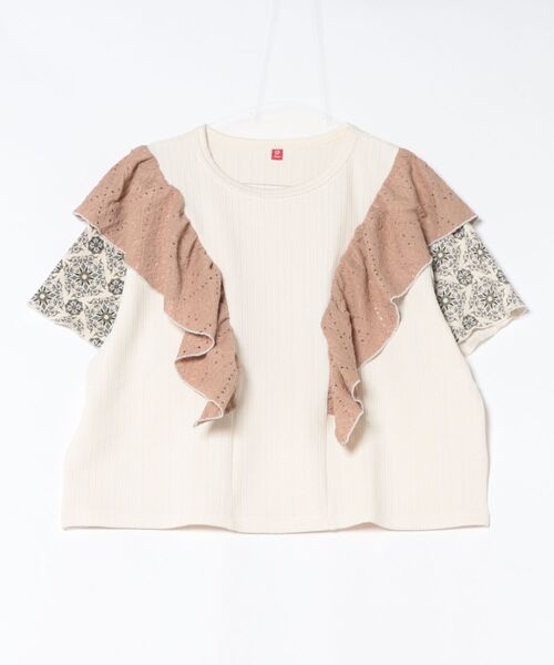 チャイハネ（チャイハネ）の「【チャイハネ】シュグフリルトップス（Tシャツ/カットソー・レディース・ブラック/ホワイト/オレンジ・FREE）」の4枚目の写真