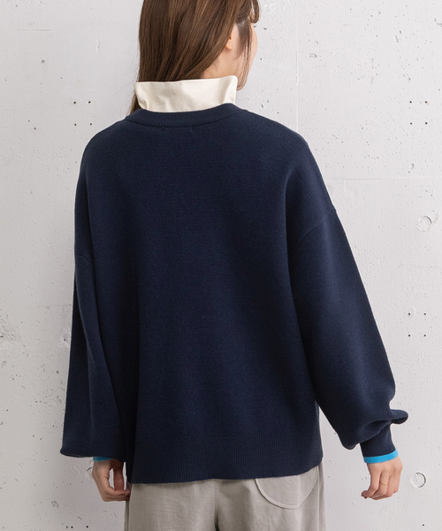 POU DOU DOU（プードゥドゥ）の「トレーナーライクロゴニット（ニット/セーター・レディース・レッド/グレー・M）」の12枚目の写真