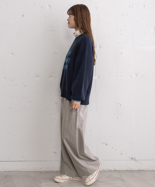 POU DOU DOU（プードゥドゥ）の「トレーナーライクロゴニット（ニット/セーター・レディース・レッド/グレー・M）」の15枚目の写真