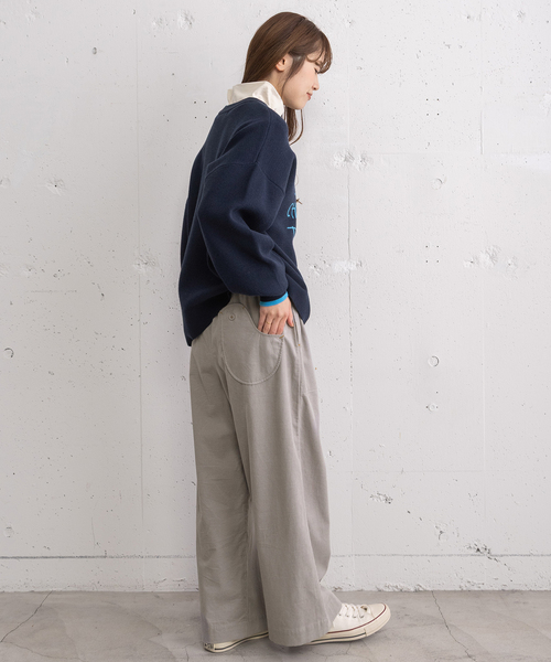 POU DOU DOU（プードゥドゥ）の「トレーナーライクロゴニット（ニット/セーター・レディース・レッド/グレー・M）」の16枚目の写真