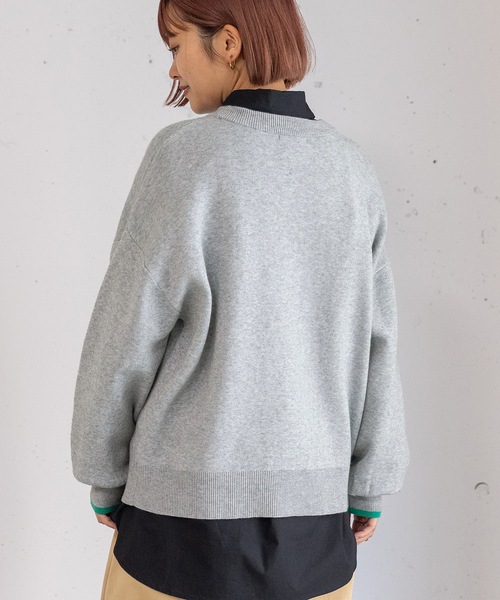 POU DOU DOU（プードゥドゥ）の「トレーナーライクロゴニット（ニット/セーター・レディース・レッド/グレー・M）」の21枚目の写真