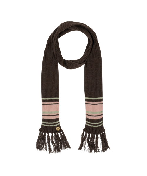 THECOLDESTMOMENT（ザコールデストモーメント）の「TCM mini logo button color muffler (brown)（マフラー・レディース・その他・ONE SIZE）」の2枚目の写真