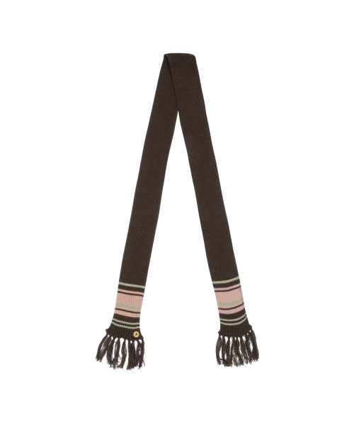THECOLDESTMOMENT（ザコールデストモーメント）の「TCM mini logo button color muffler (brown)（マフラー・レディース・その他・ONE SIZE）」の3枚目の写真