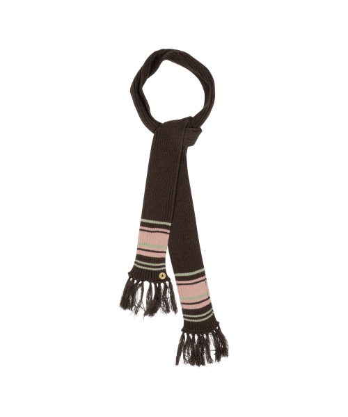THECOLDESTMOMENT（ザコールデストモーメント）の「TCM mini logo button color muffler (brown)（マフラー・レディース・その他・ONE SIZE）」の4枚目の写真
