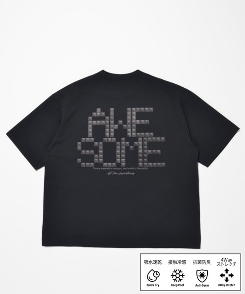 SUPERTHANKS（スーパーサンクス）の「【吸水速乾・接触冷感・抗菌防臭】バックプリントロゴTシャツ[AWESOME] Functional S/S T-shirt（Tシャツ/カットソー・メンズ・チャコールグレー/ベージュ/ブラック/ホワイト・L/M/S）」の3枚目の写真