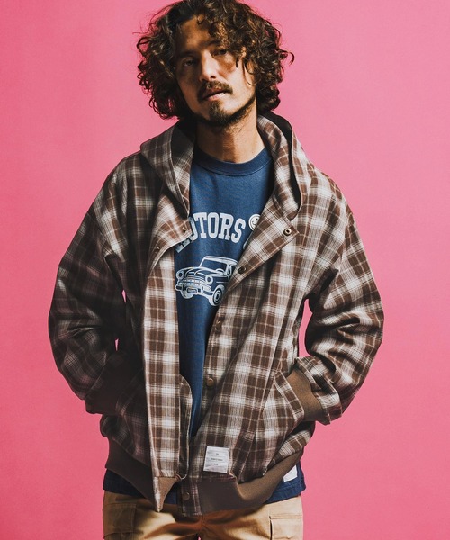 seventy seven（セブンティセブン）の「ms6372-hooded check shirt フーデッドチェックシャツ(7726S040)（シャツ/ブラウス・メンズ・ブラウン/ホワイト/ブラック・XL/L/M/S）」の14枚目の写真