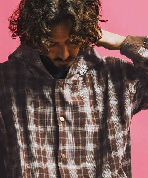 seventy seven（セブンティセブン）の「ms6372-hooded check shirt フーデッドチェックシャツ(7726S040)（シャツ/ブラウス・メンズ・ブラウン/ホワイト/ブラック・XL/L/M/S）」の15枚目の写真