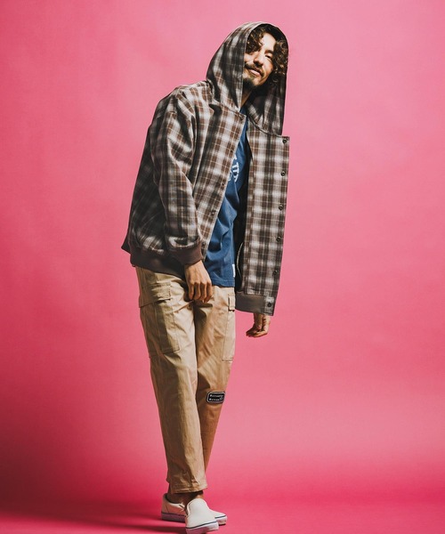 seventy seven（セブンティセブン）の「ms6372-hooded check shirt フーデッドチェックシャツ(7726S040)（シャツ/ブラウス・メンズ・ブラウン/ホワイト/ブラック・XL/L/M/S）」の18枚目の写真