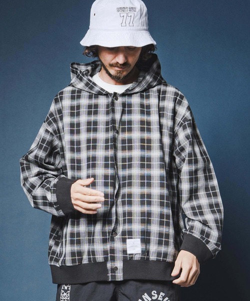 seventy seven（セブンティセブン）の「ms6372-hooded check shirt フーデッドチェックシャツ(7726S040)（シャツ/ブラウス・メンズ・ブラウン/ホワイト/ブラック・XL/L/M/S）」の21枚目の写真