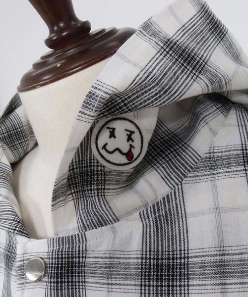 seventy seven（セブンティセブン）の「ms6372-hooded check shirt フーデッドチェックシャツ(7726S040)（シャツ/ブラウス・メンズ・ブラウン/ホワイト/ブラック・XL/L/M/S）」の4枚目の写真