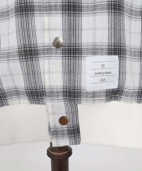 seventy seven（セブンティセブン）の「ms6372-hooded check shirt フーデッドチェックシャツ(7726S040)（シャツ/ブラウス・メンズ・ブラウン/ホワイト/ブラック・XL/L/M/S）」の5枚目の写真