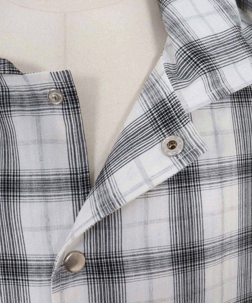seventy seven（セブンティセブン）の「ms6372-hooded check shirt フーデッドチェックシャツ(7726S040)（シャツ/ブラウス・メンズ・ブラウン/ホワイト/ブラック・XL/L/M/S）」の7枚目の写真
