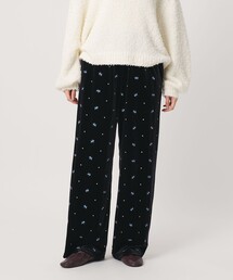 BEAUTY&YOUTH UNITED ARROWS | エンブロイダリー ベロアイージーパンツ ウォッシャブル(その他パンツ)