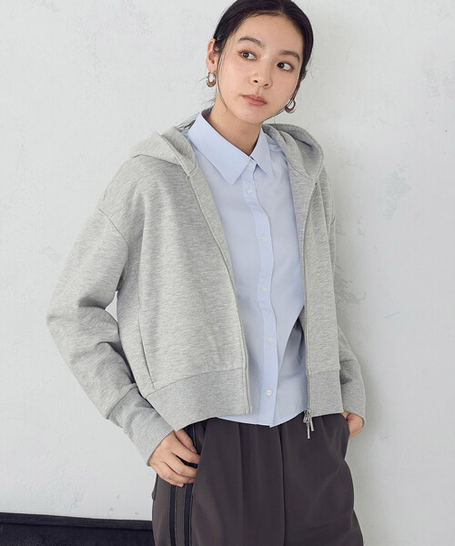 COMME CA ISM（コムサイズム）の「裏毛 ジップアップパーカー（パーカー・レディース・グレー/ネイビー/アイボリー・LARGE/MEDIUM）」の12枚目の写真