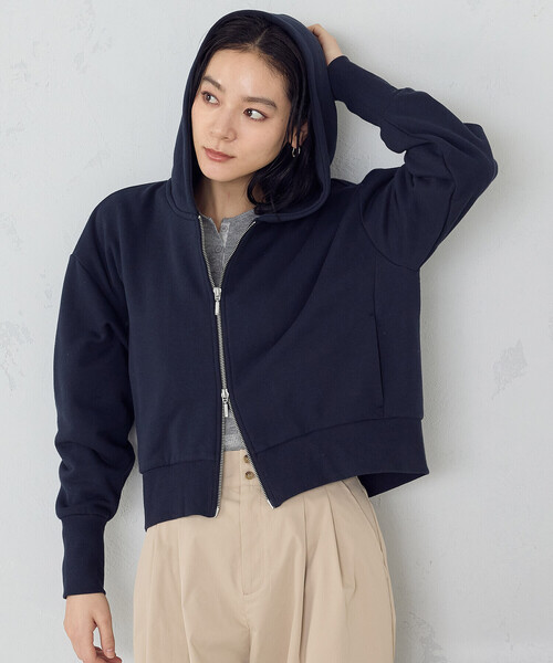 COMME CA ISM（コムサイズム）の「裏毛 ジップアップパーカー（パーカー・レディース・グレー/ネイビー/アイボリー・LARGE/MEDIUM）」の17枚目の写真