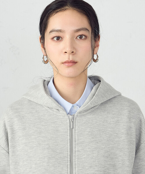COMME CA ISM（コムサイズム）の「裏毛 ジップアップパーカー（パーカー・レディース・グレー/ネイビー/アイボリー・LARGE/MEDIUM）」の21枚目の写真