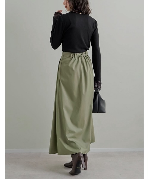 Re:EDIT（リエディ）の「[2026S/S COLLECTION][低身長サイズ有]タックボリュームフレアスカート（スカート・レディース・ベージュ/ブラック/カーキ/チャコールグレー・SHORT/MEDIUM/LARGE）」の20枚目の写真