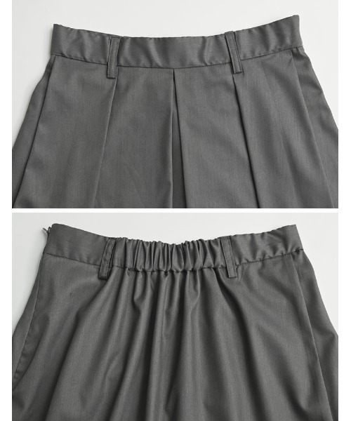 Re:EDIT（リエディ）の「[2026S/S COLLECTION][低身長サイズ有]タックボリュームフレアスカート（スカート・レディース・ベージュ/ブラック/カーキ/チャコールグレー・SHORT/MEDIUM/LARGE）」の22枚目の写真