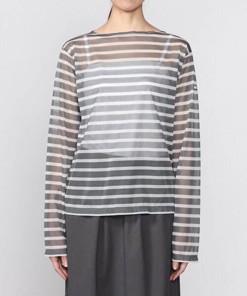 ORCIVAL（オーシバル）の「ORCIVAL | シースルー ボートネック長袖カットソー WOMEN（Tシャツ/カットソー・レディース・ブルー系その他5/イエロー系その他/グレー系その他/ブルー系その他・1/2）」の14枚目の写真