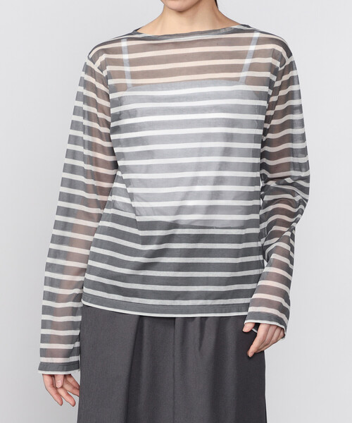 ORCIVAL（オーシバル）の「ORCIVAL | シースルー ボートネック長袖カットソー WOMEN（Tシャツ/カットソー・レディース・ブルー系その他5/イエロー系その他/グレー系その他/ブルー系その他・1/2）」の17枚目の写真