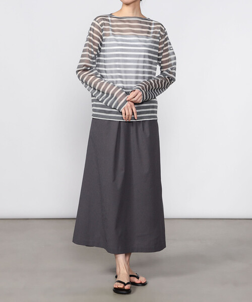 ORCIVAL（オーシバル）の「ORCIVAL | シースルー ボートネック長袖カットソー WOMEN（Tシャツ/カットソー・レディース・ブルー系その他5/イエロー系その他/グレー系その他/ブルー系その他・1/2）」の18枚目の写真