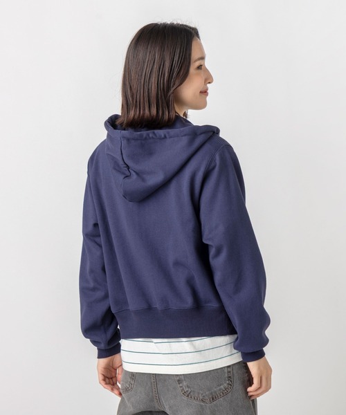 L.L.Bean(エルエルビーン)の「【JAPAN EDITION】ポーテージ・フルジップ・フード・スウェットシャツ(パーカー・レディース・ライトグレー/ネイビー・MEDIUM)」の4枚目の写真
