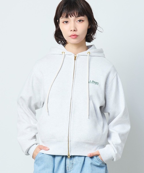 L.L.Bean(エルエルビーン)の「【JAPAN EDITION】ポーテージ・フルジップ・フード・スウェットシャツ(パーカー・レディース・ライトグレー/ネイビー・MEDIUM)」の12枚目の写真