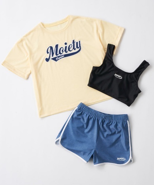 repipi armario(レピピ アルマリオ)の「カレッジロゴTシャツ付き 3点セット水着(水着・キッズ・イエロー/ブラック・160/170/140/150)」の2枚目の写真