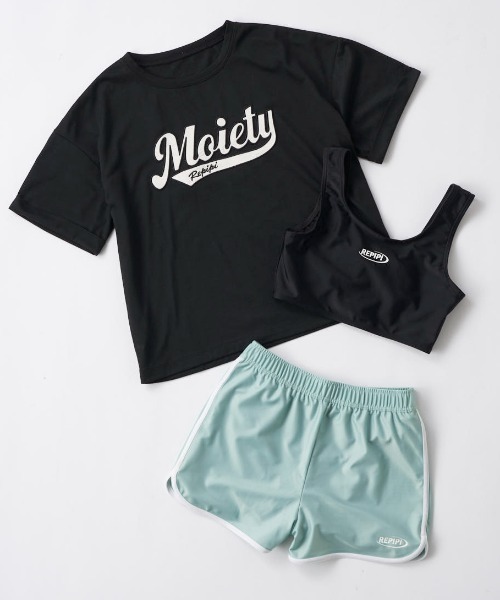 repipi armario(レピピ アルマリオ)の「カレッジロゴTシャツ付き 3点セット水着(水着・キッズ・イエロー/ブラック・160/170/140/150)」の1枚目の写真